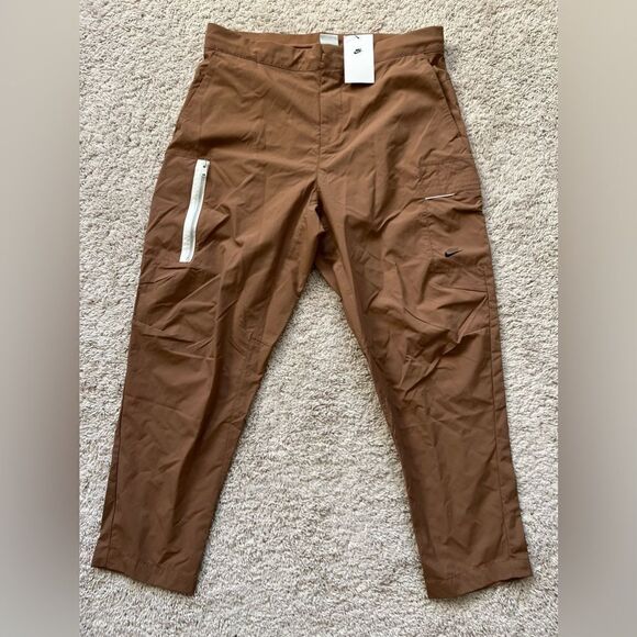 Nike Standard Fit Taper Leg Sneaker Length Pants Brown - Picture 6 of 11